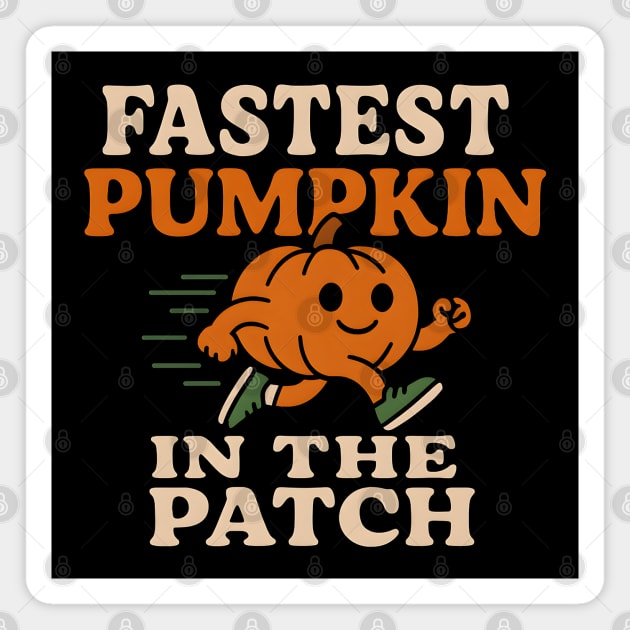 Fastest Pumpkin in the Patch Funny Halloween Running Graphic Magnet by MakerMind8.2